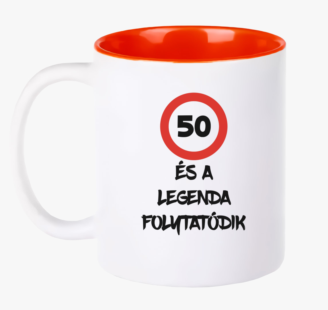 A legenda folytatódik születésnapos bögre — Piros