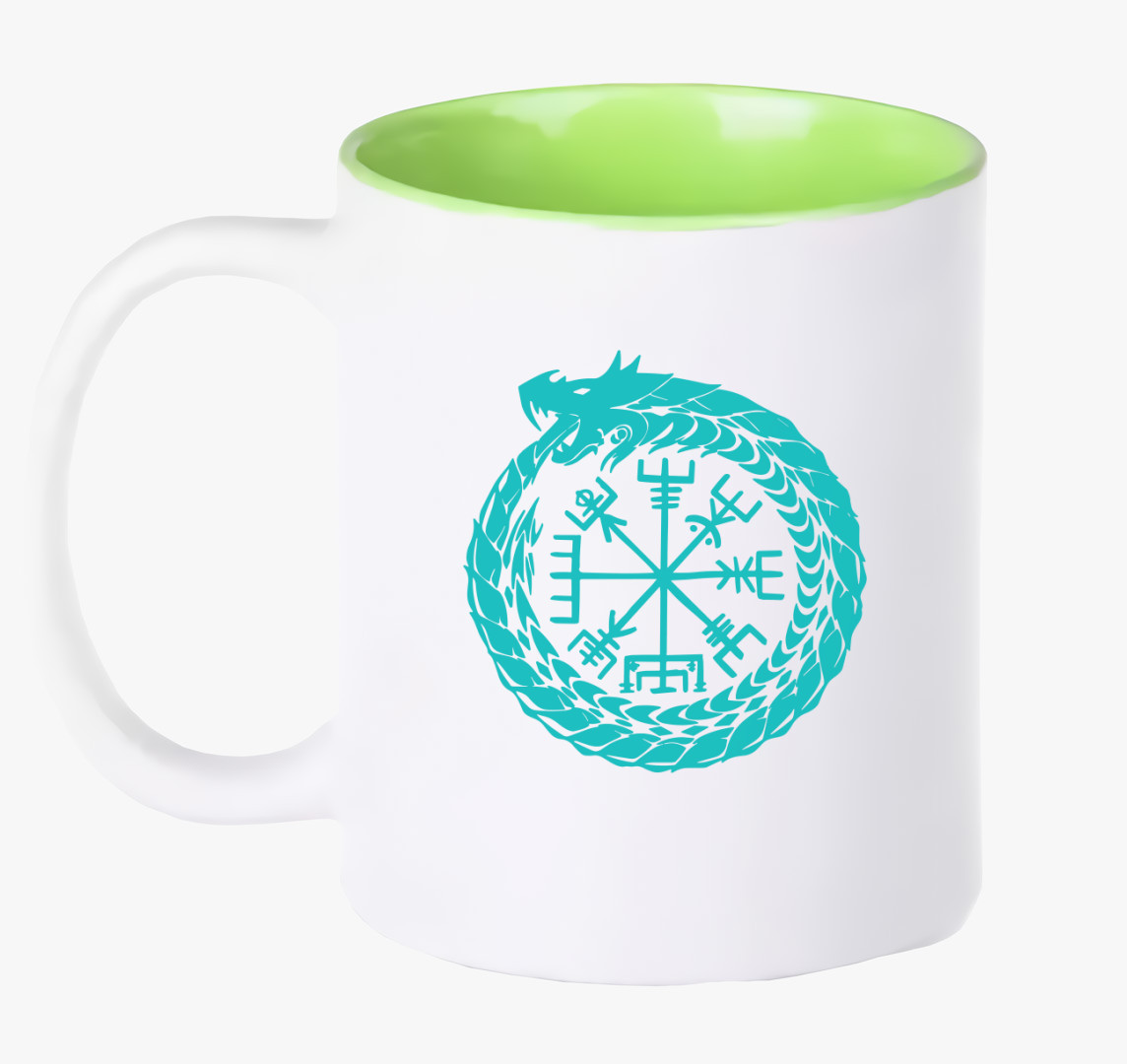 Vegvisir védő rúna bögre — Zöld