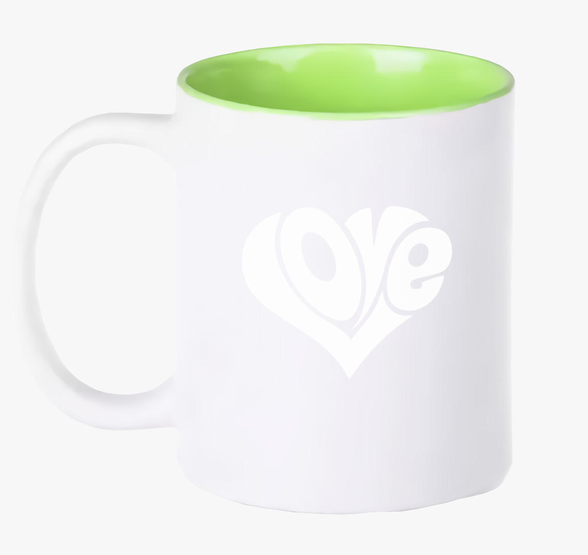 Love szerelem bögre — Zöld