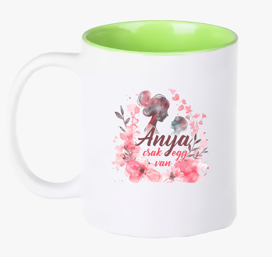 Anya csak egy van virágos bögre — Zöld