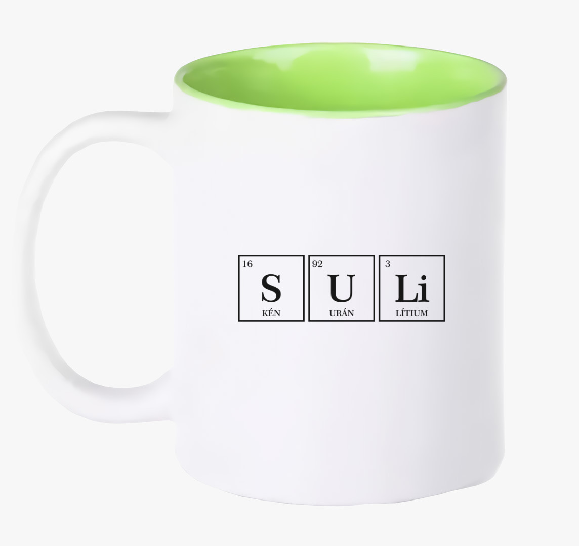 Periódusos Suli bögre — Zöld