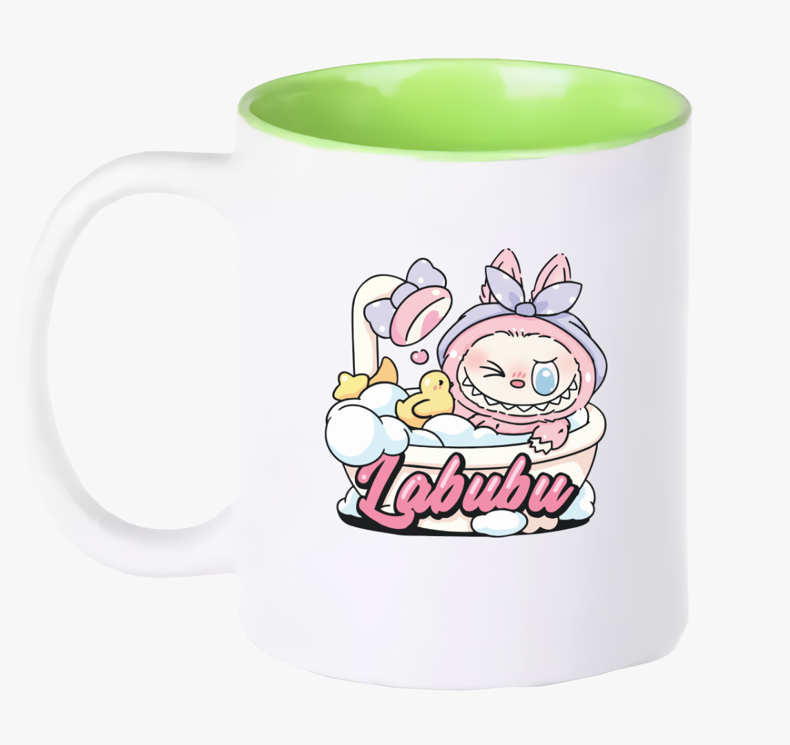 Habfürdős labubu bögre  — Zöld