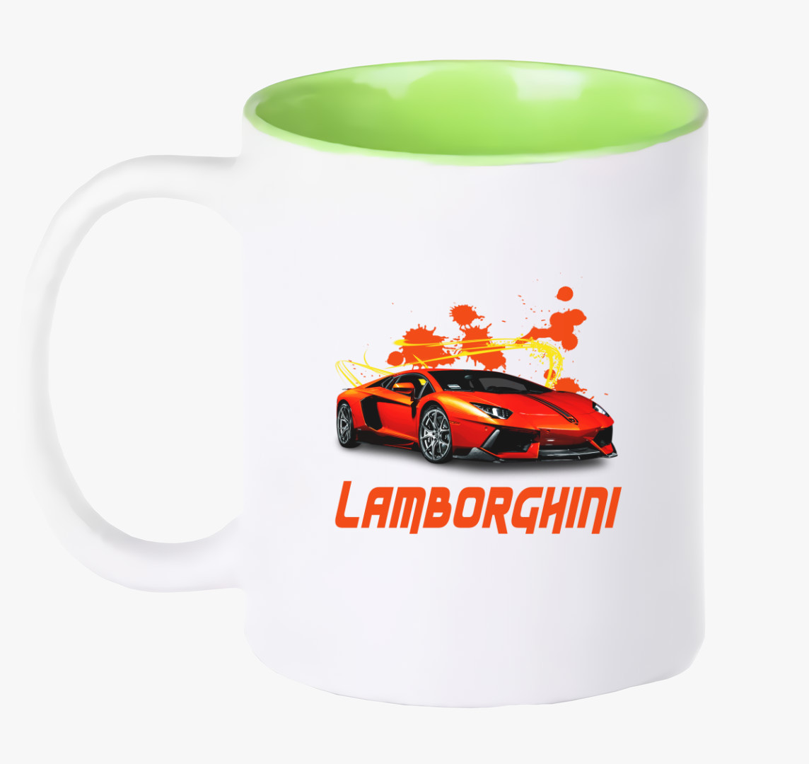 Orange Lamborghini bögre — Zöld