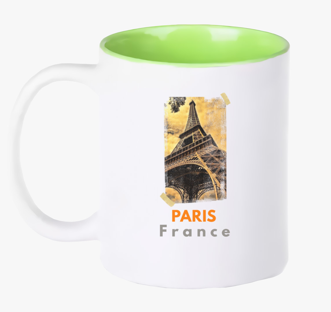 Paris France bögre — Zöld