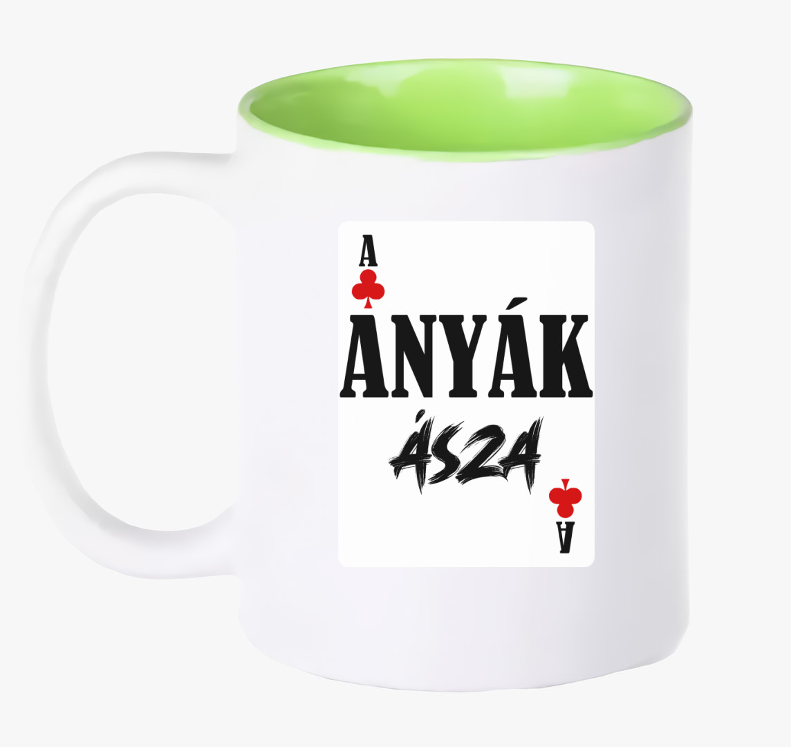 Anyák ásza kártyás bögre — Zöld