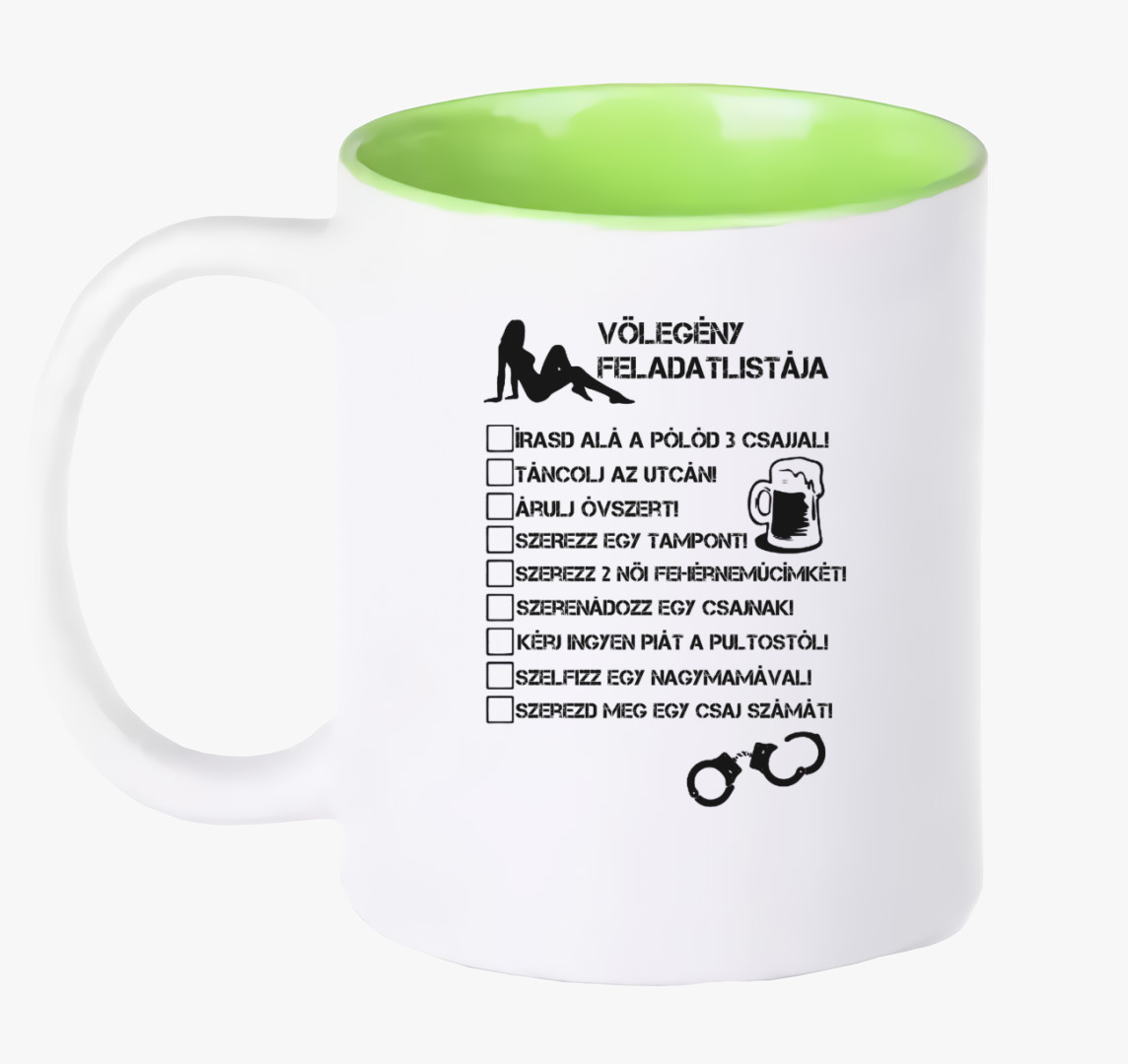 Vőlegény feladatlistája bögre — Zöld