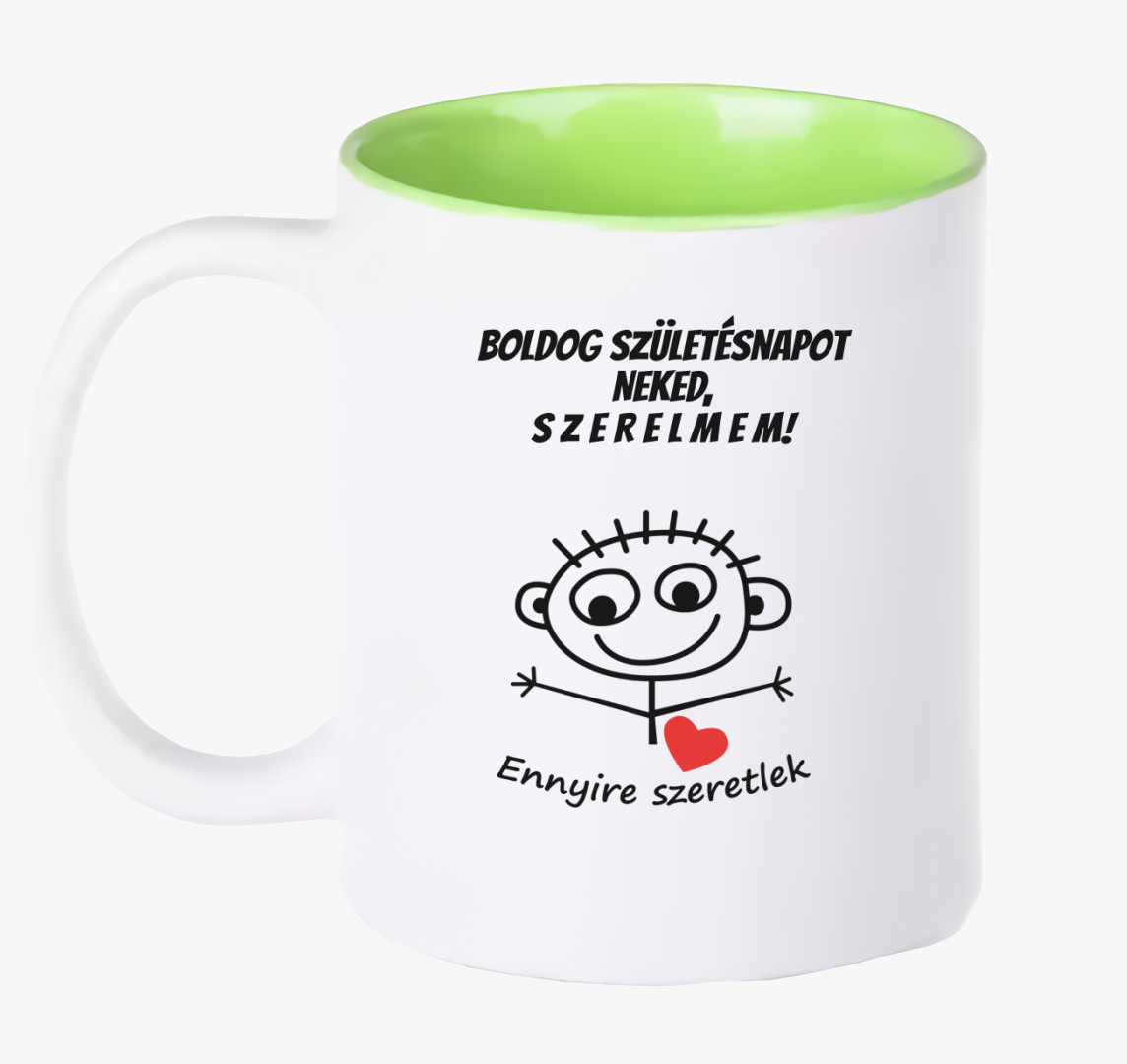 Boldog szülinapot szerelmem bögre — Zöld