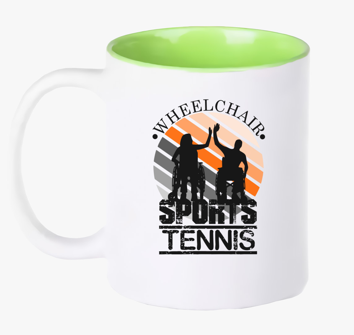 Kerekesszékben sport tennis bögre — Zöld