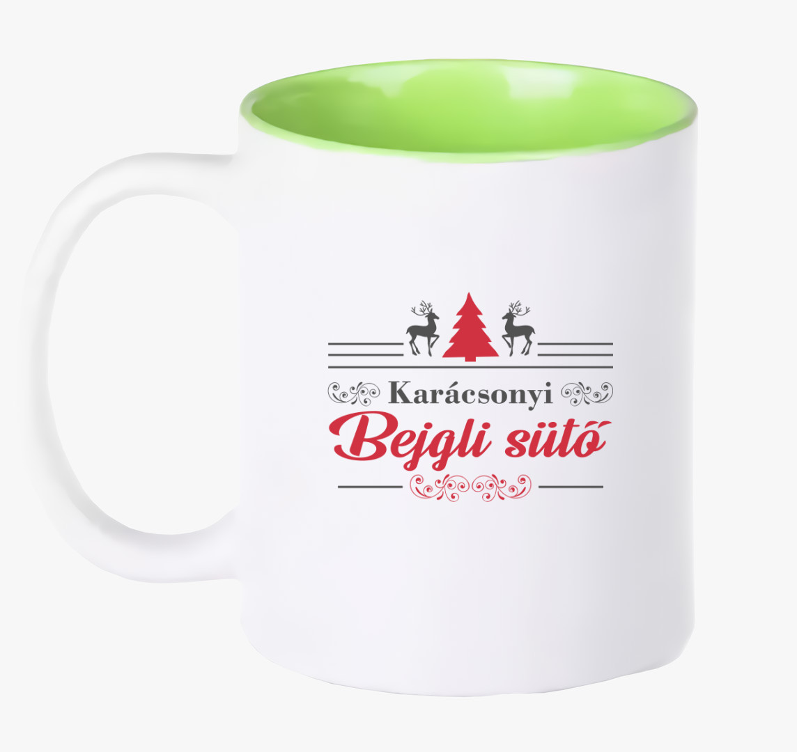 Karácsonyi bejgli sütő bögre — Zöld