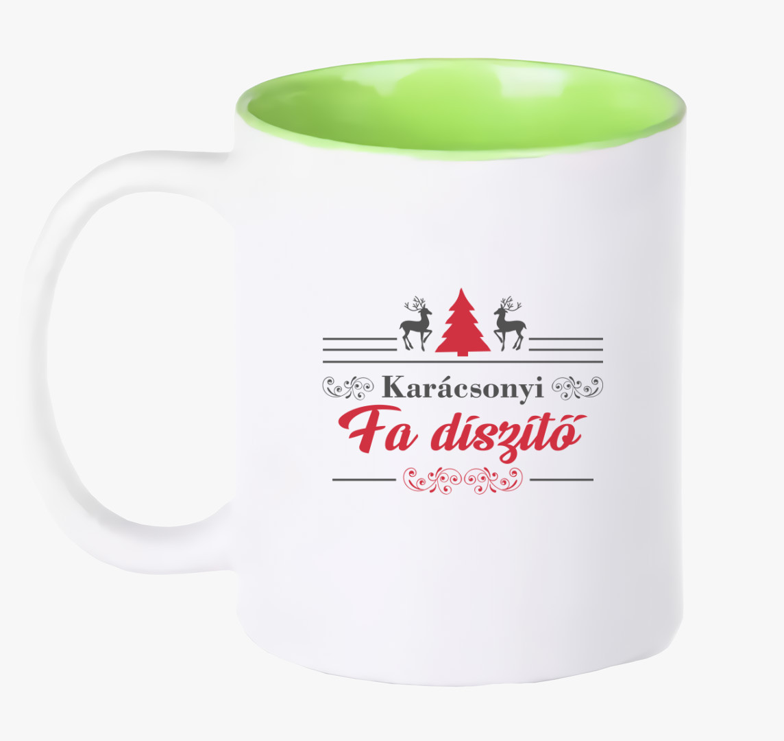Karácsonyi fa díszítő bögre — Zöld