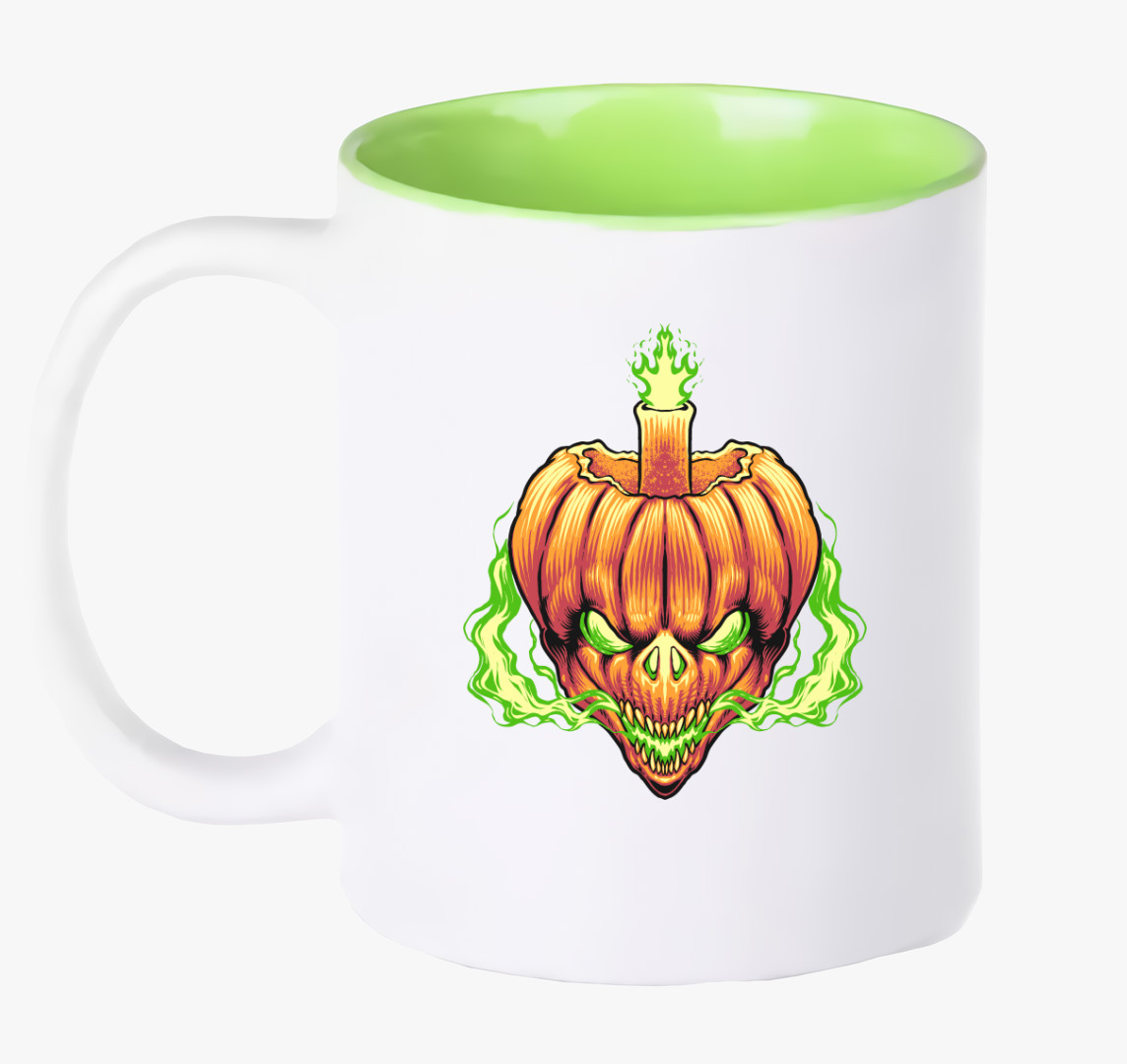 Halloween-i töklámpás bögre — Zöld