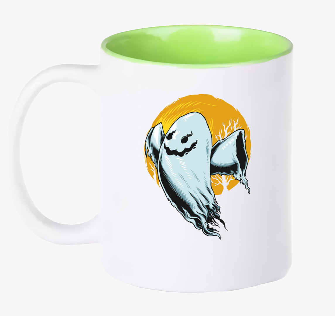 Kísértetiesen jó Halloween-i bögre — Zöld