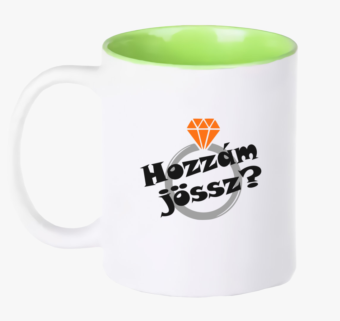 Hozzám jössz feliratos bögre — Zöld