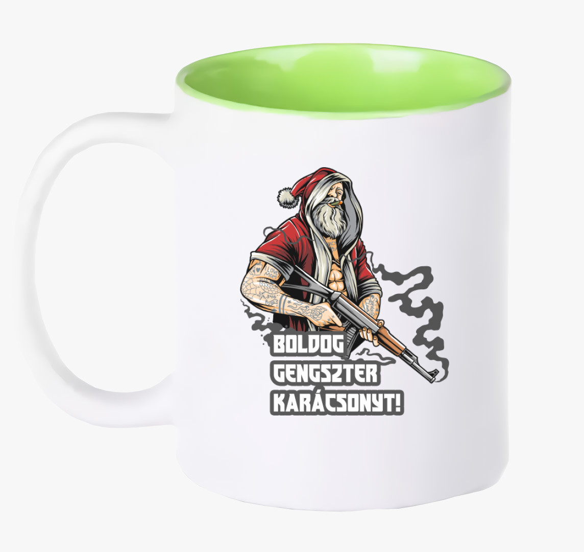 Boldog gengszter karácsonyt bögre — Zöld