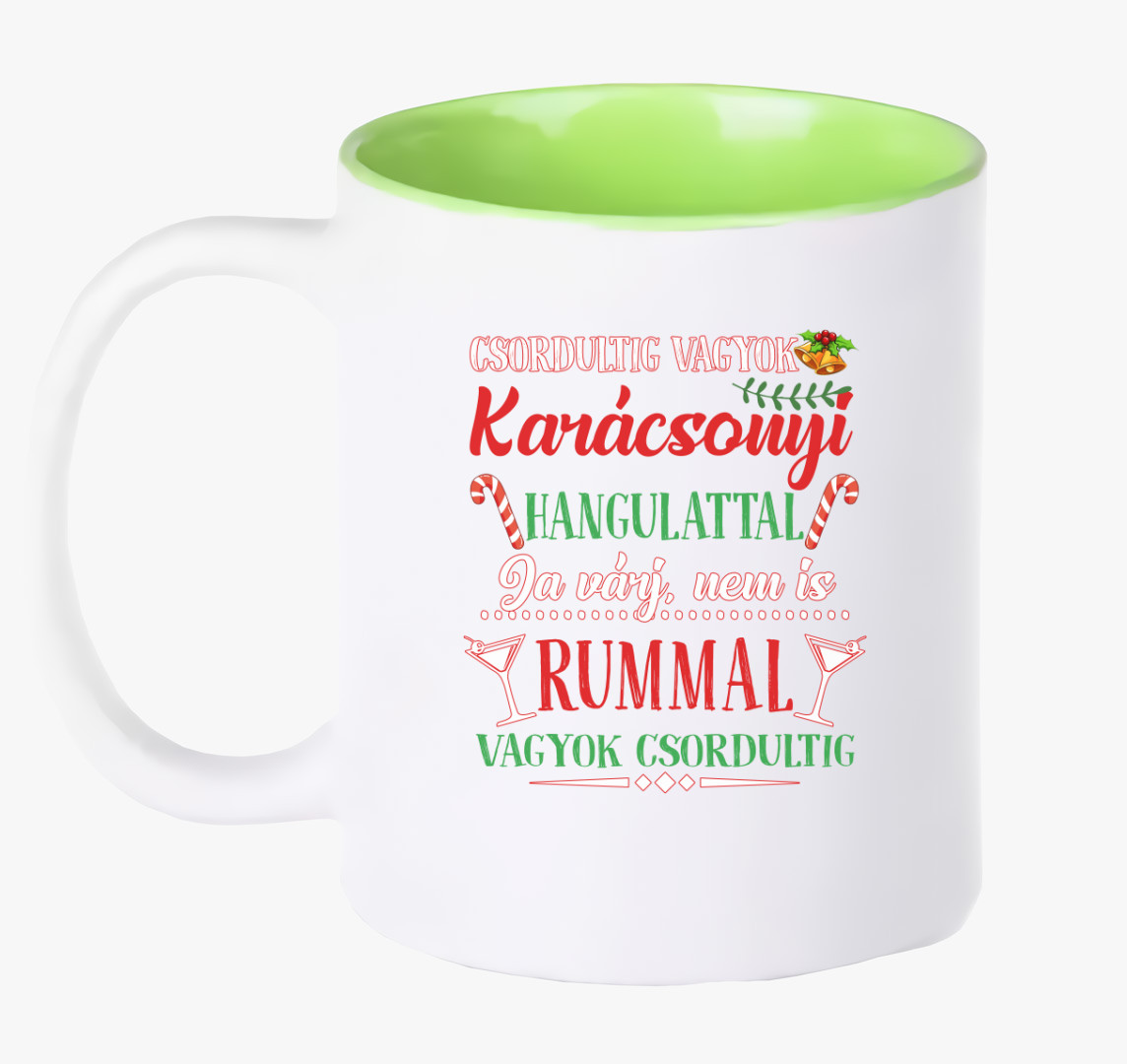 Csordultig vagyok karácsonyi bögre — Zöld