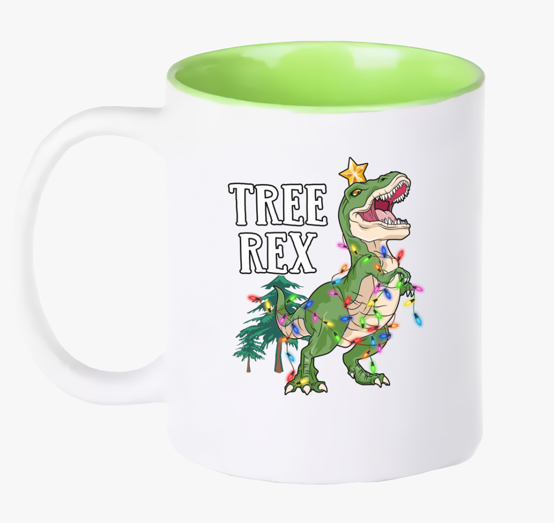Tree Rex karácsonyi bögre — Zöld