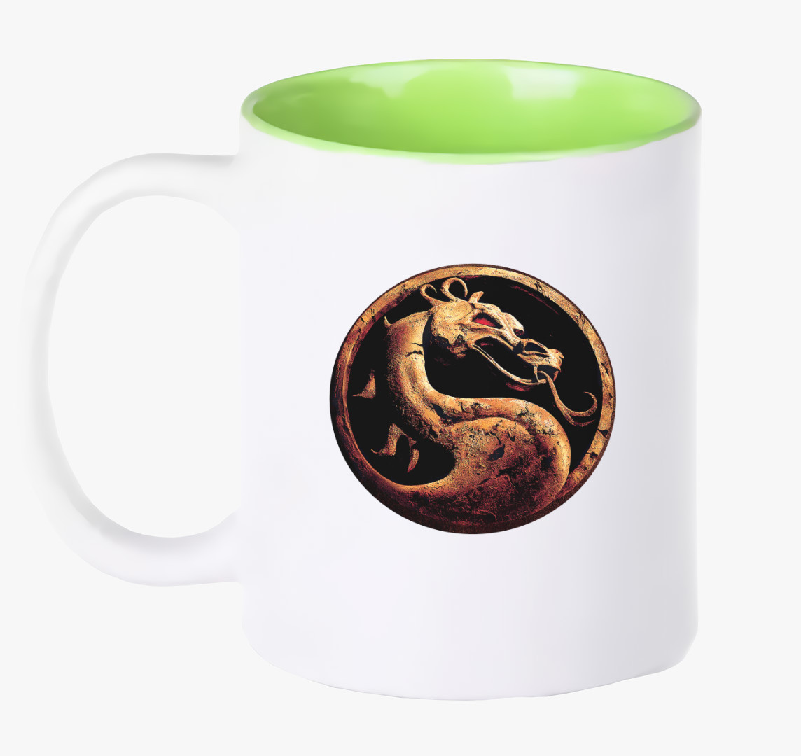 Mortal kombat 1995 mintájú bögre — Zöld