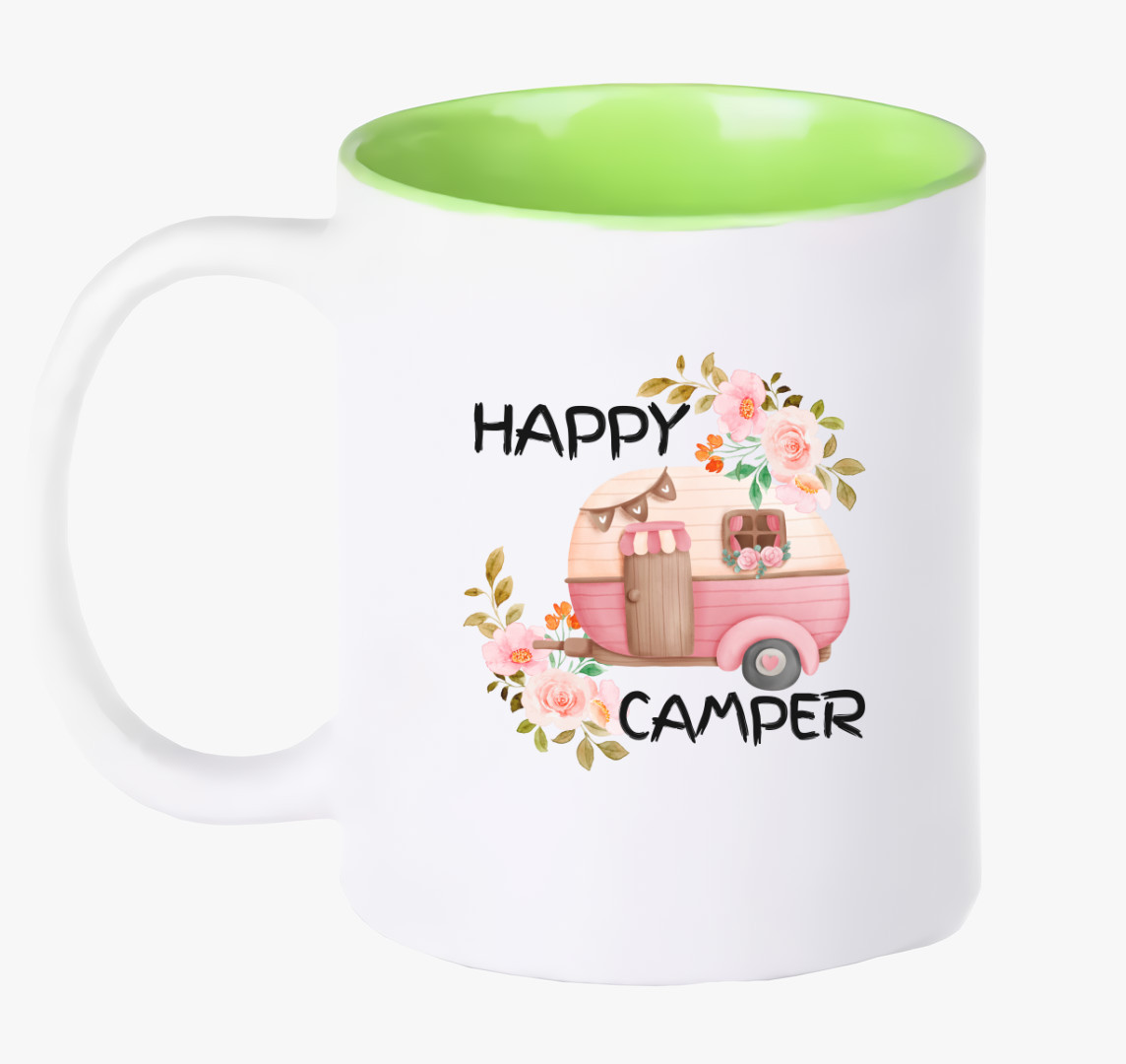 Happy camper bögre — Zöld