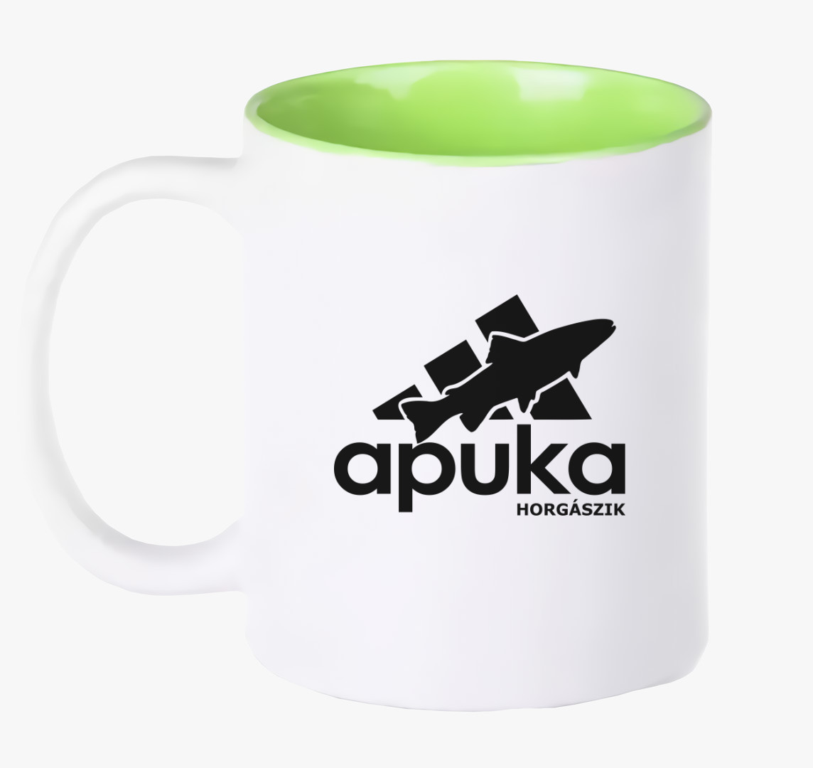 Apuka horgászik márkás bögre — Zöld