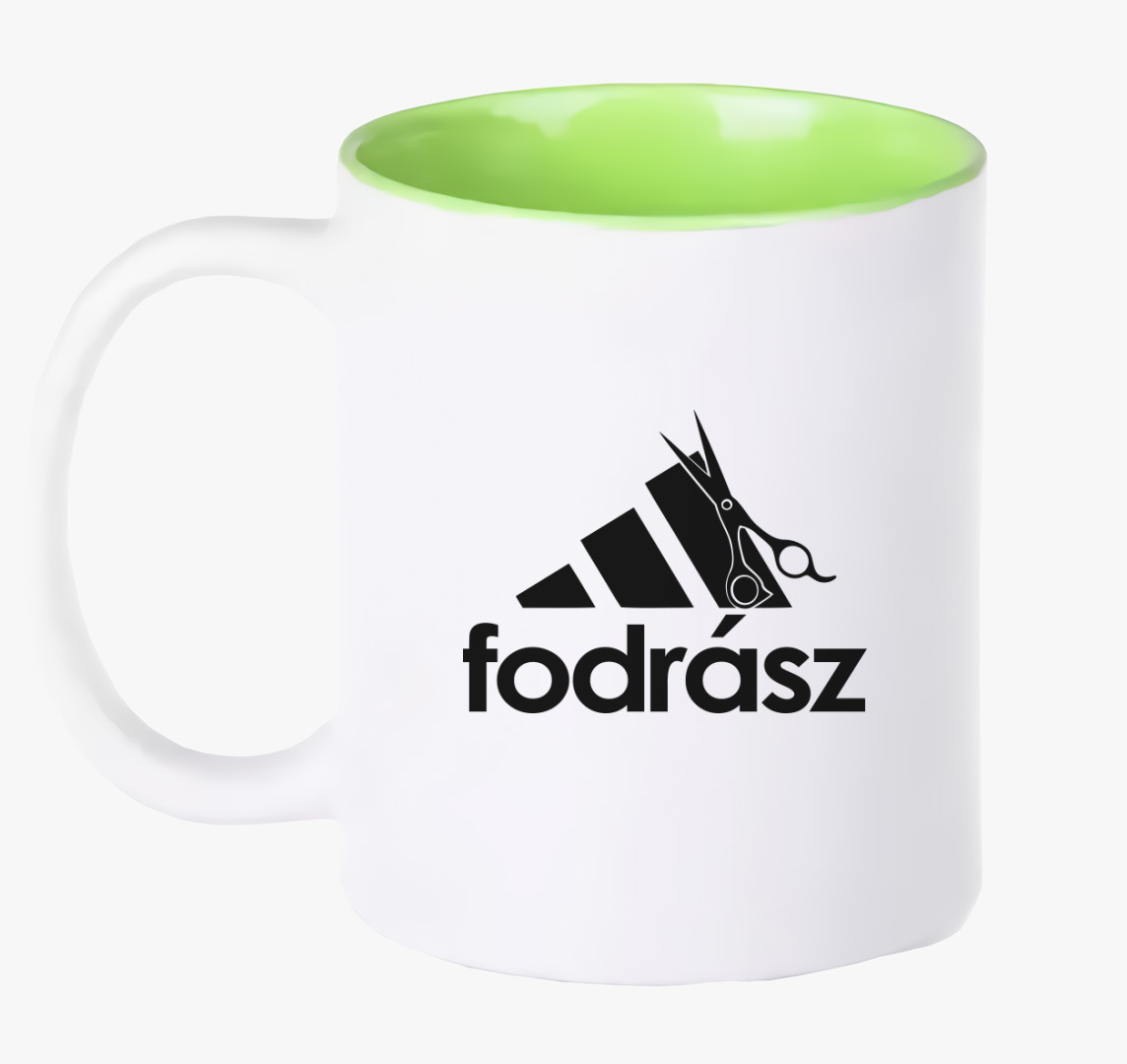Fodrász márkás bögre — Zöld