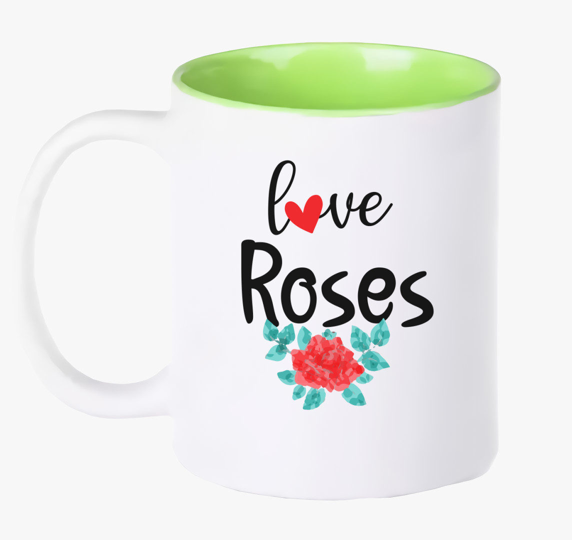 Love Red Roses bögre — Zöld