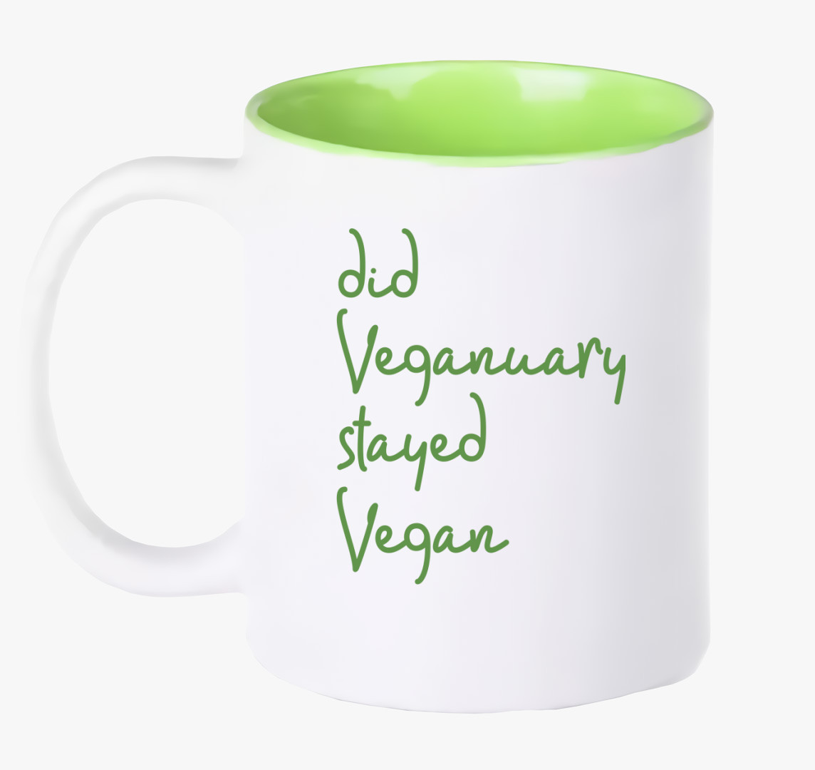 Did Veganuary (dőlt zöld betűs) bögre — Zöld