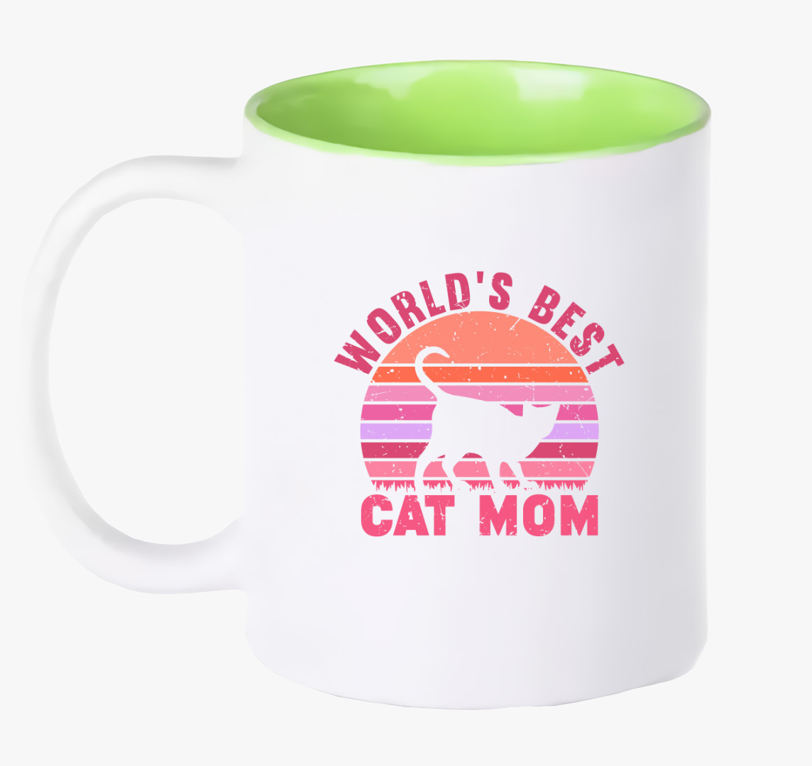 Best Cat Mom bögre — Zöld
