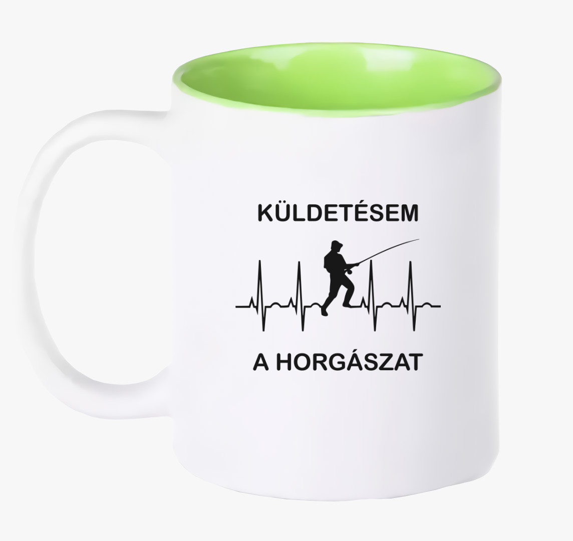 Küldetésem a horgászat horgász bögre — Zöld