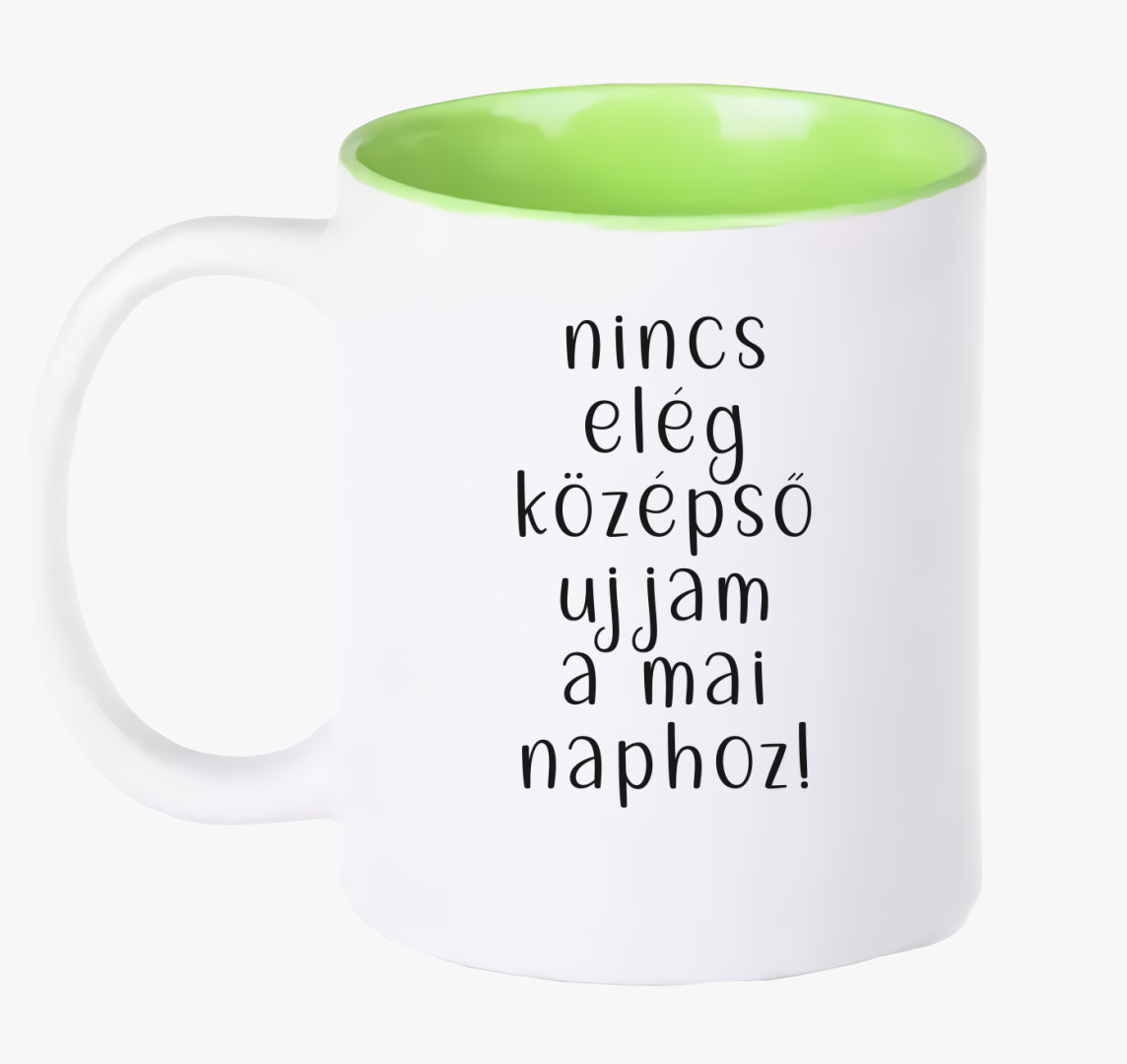 Középső ujj bögre — Zöld