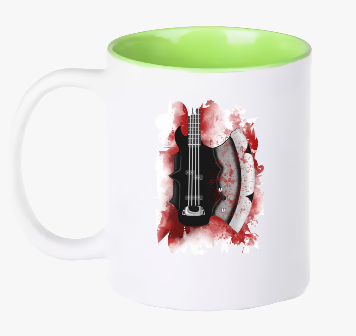 Gene Simmons basszusgitár bögre — Zöld