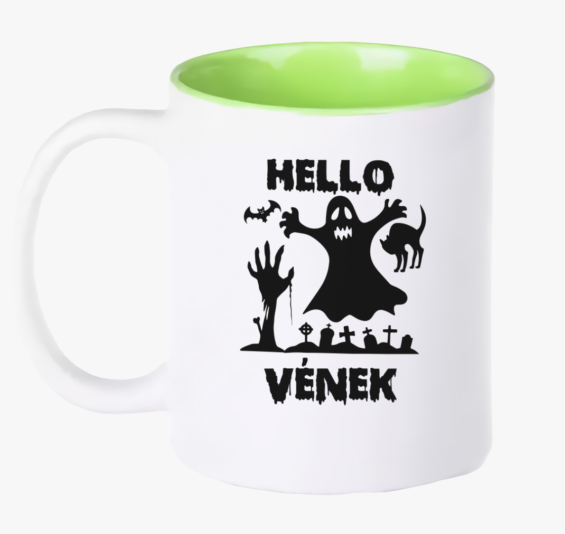 Hello vének halloween bögre — Zöld