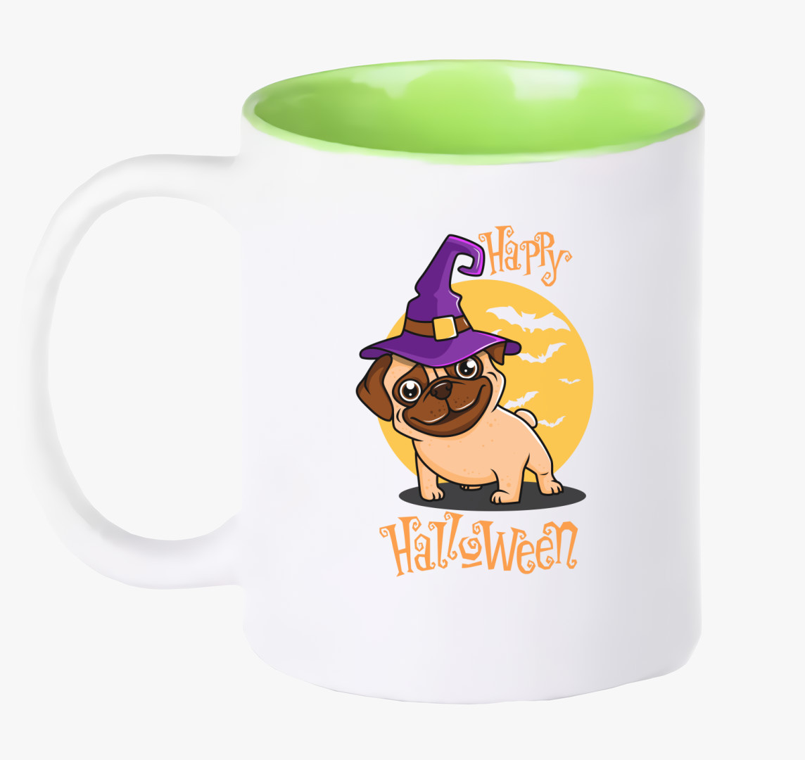 Halloween mopsz bögre — Zöld