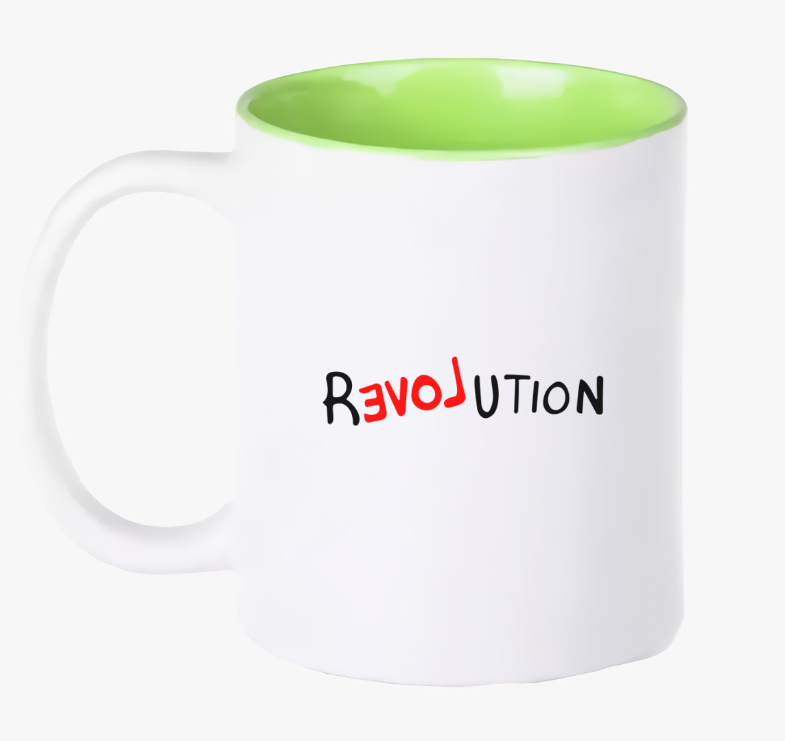 Revolution feliratú bögre — Zöld
