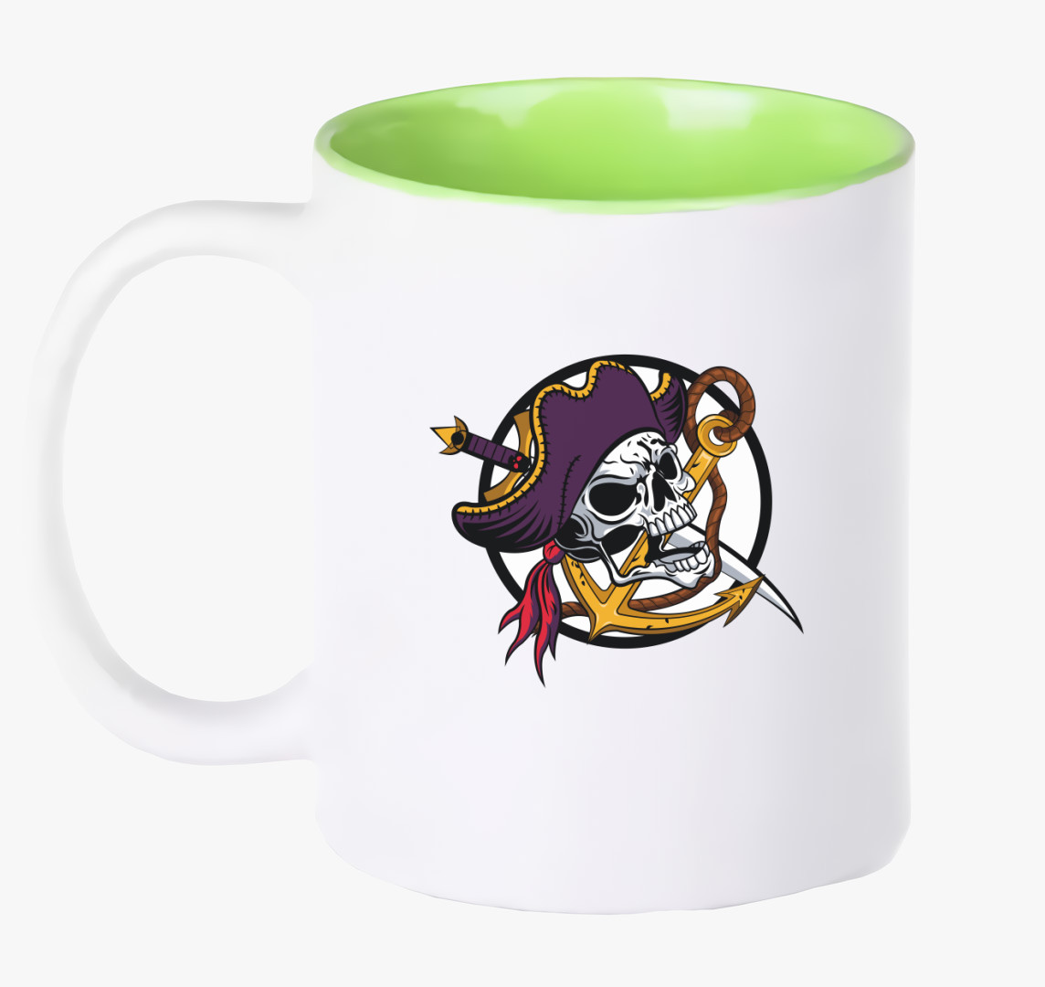 Pirate skull 3 bögre — Zöld