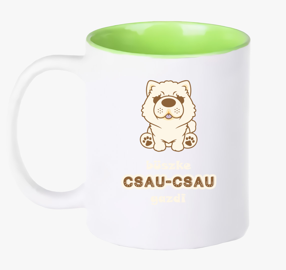 Fehér csaucsau bögre — Zöld