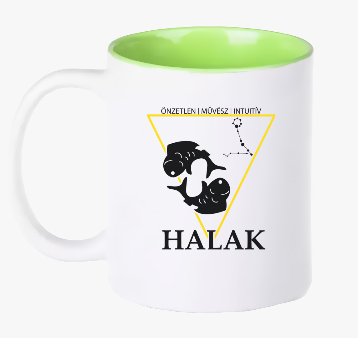 Horoszkóp HALAK bögre — Zöld