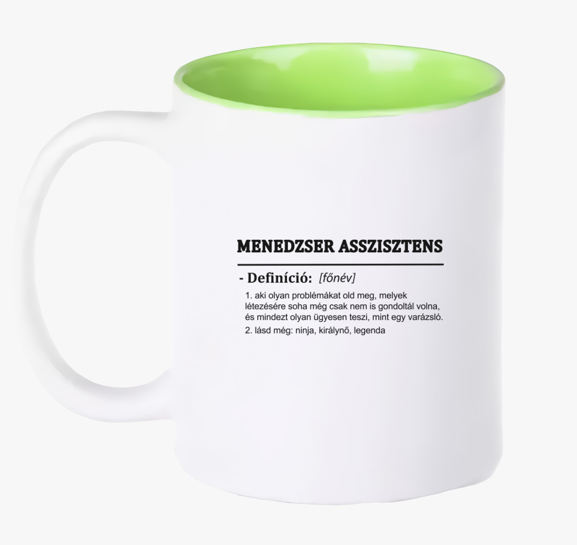 Menedzser assisztens bögre — Zöld