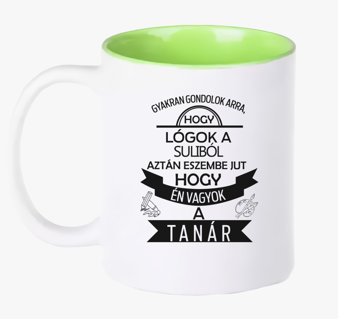 Lógós tanár bögre — Zöld