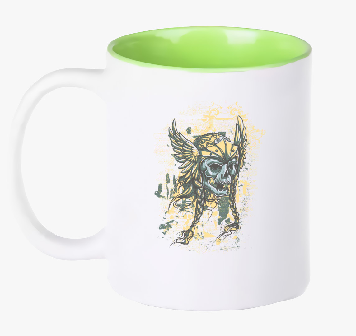 Viking Koponya bögre - A3+ méretben! — Zöld