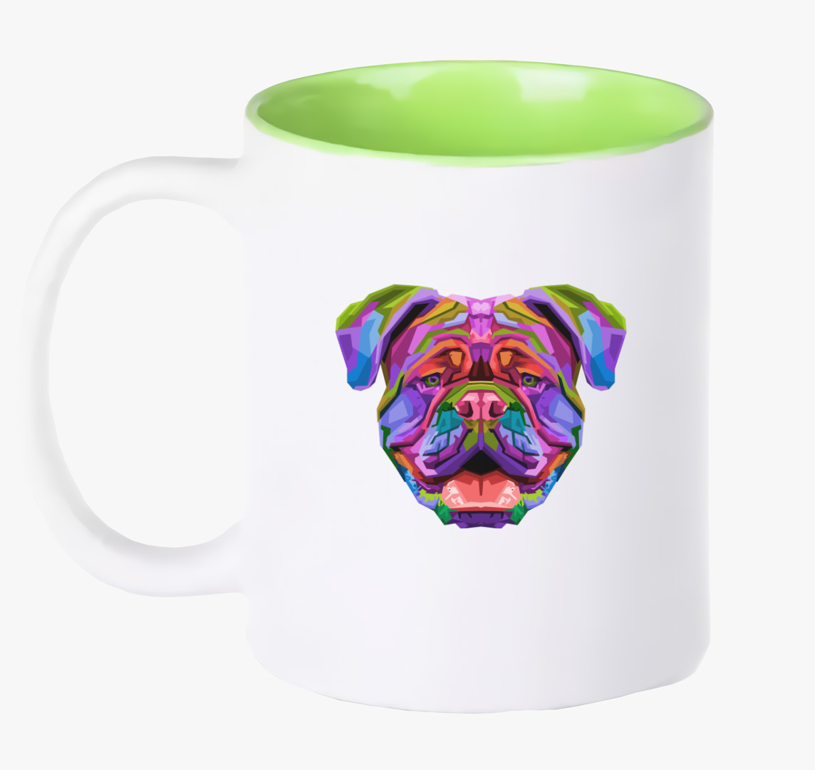 Bulldogos bögre — Zöld