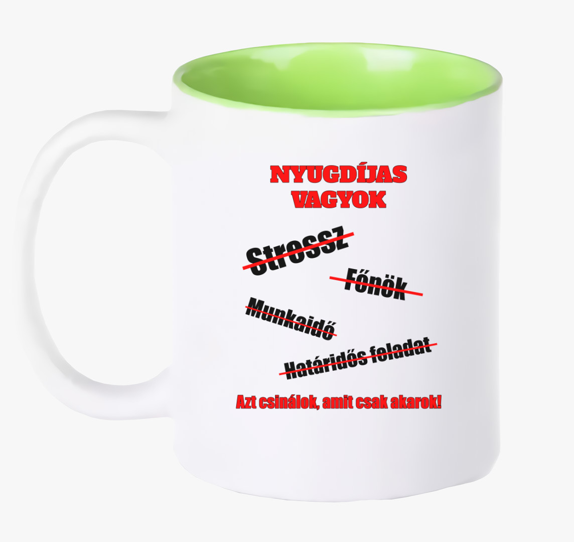 Nyugdíjas bögre — Zöld