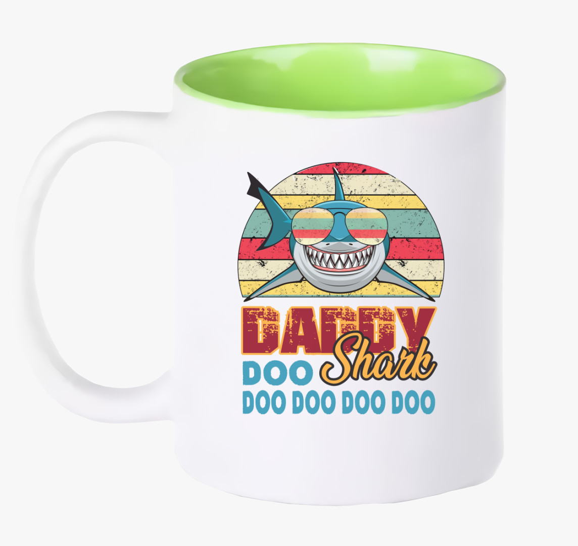 Daddy shark bögre — Zöld