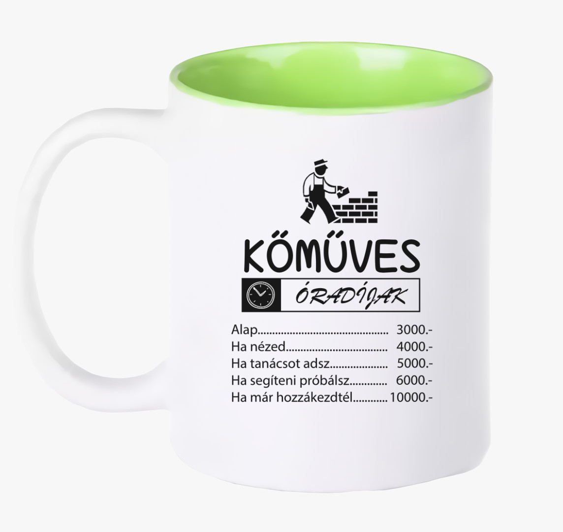 Kőműves bögre — Zöld