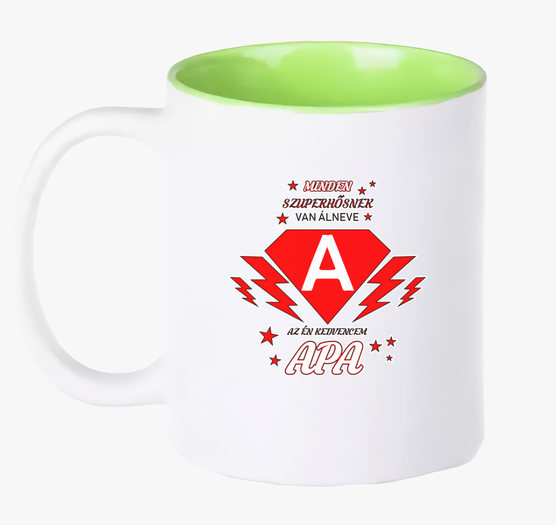 Apa a szuperhősöm bögre — Zöld