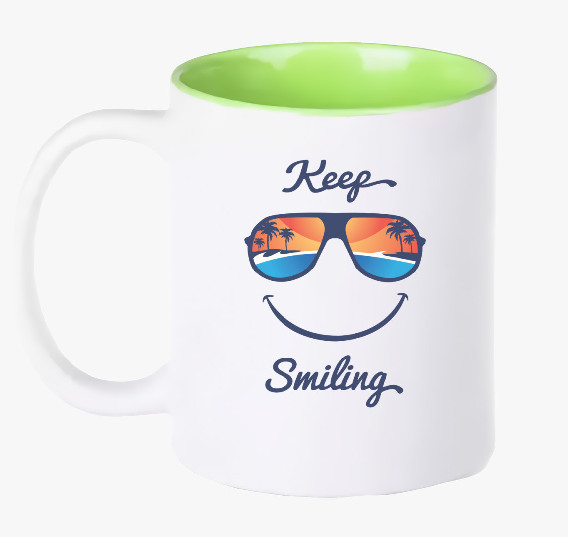 Keep Smiling  bögre - Pozitív embereknek — Zöld