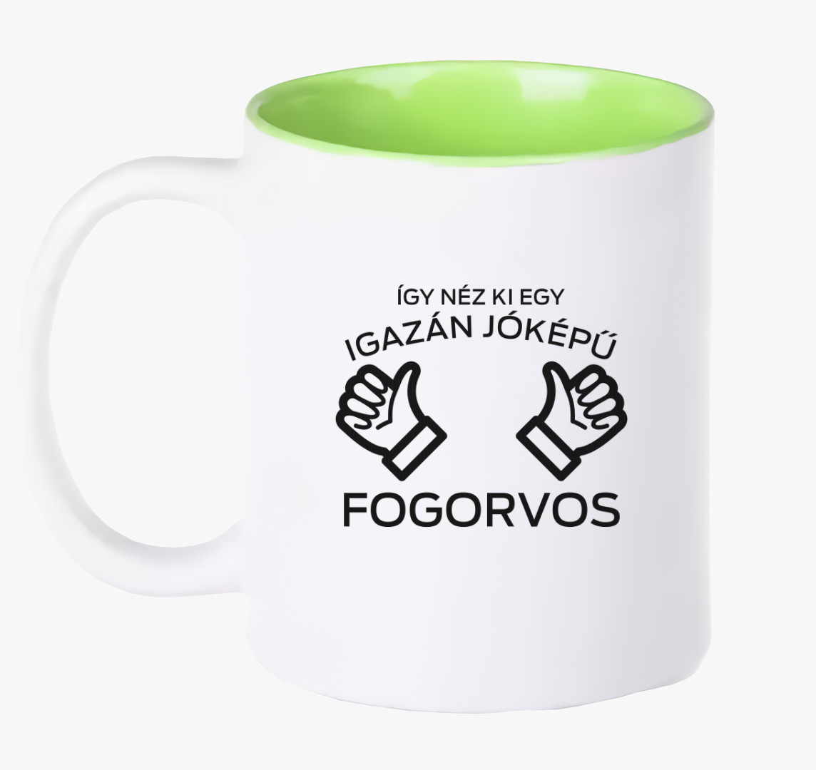 Így néz ki egy jóképű fogorvos bögre — Zöld