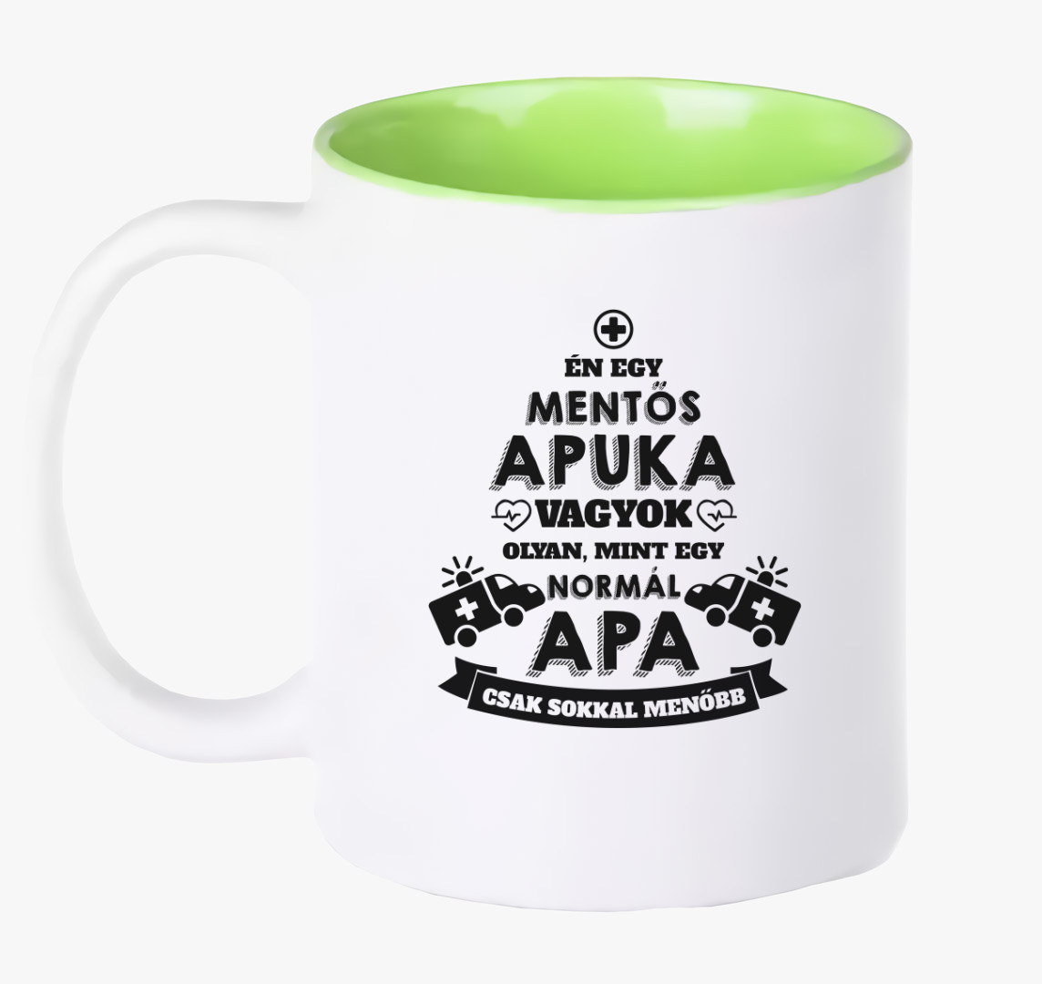 Mentős apuka bögre — Zöld