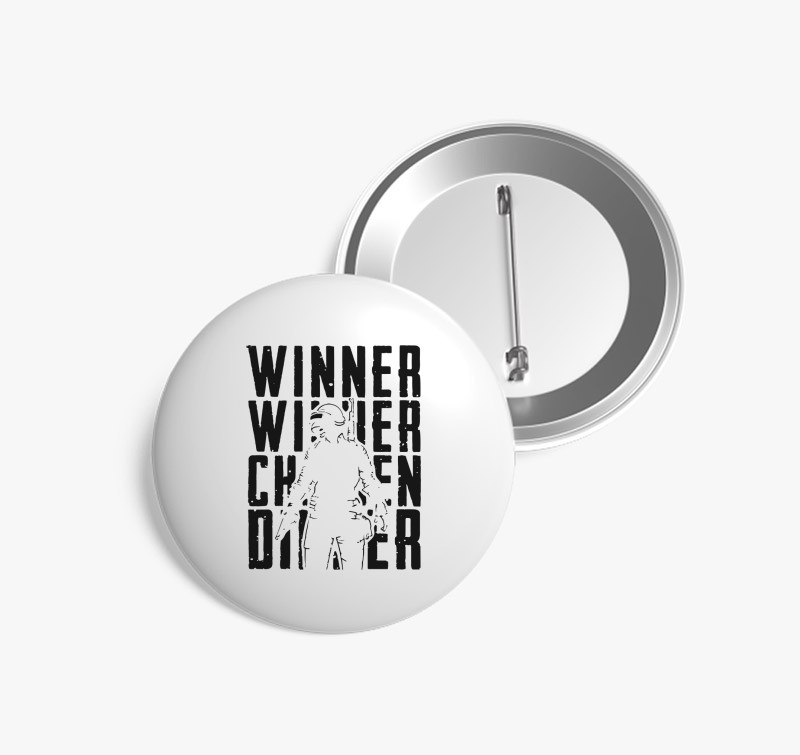 PUBG winner winner kitűző — Fehér
