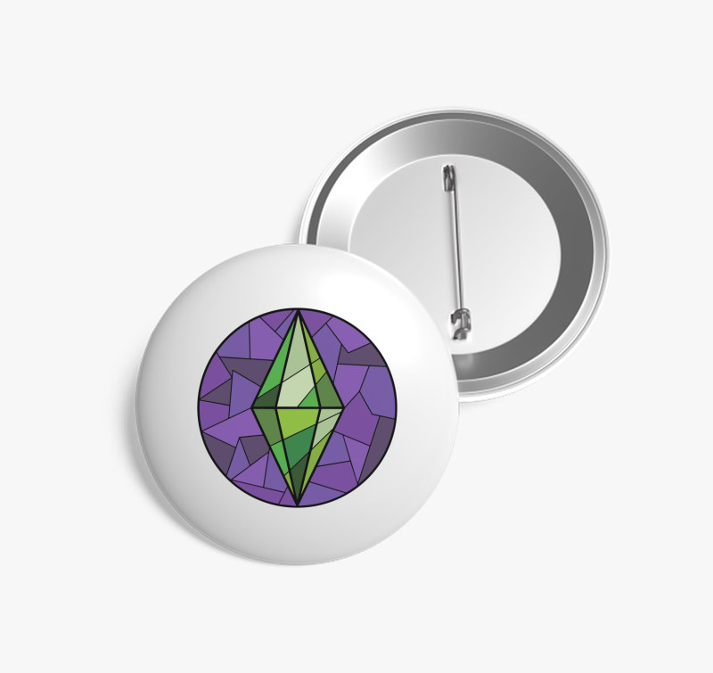 Sims logo kitűző — Fehér