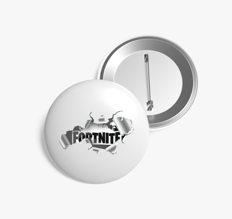 Fortnite repedezett kitűző — Fehér